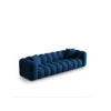 SOFA Halley 4-osobowa aksamitna, eleganckie przeszycia, zaoblone kształty, designerski styl, granat królewski