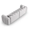 SOFA Halley 4-osobowa aksamitna, eleganckie przeszycia, zaoblone kształty, designerski styl, srebrna-3