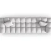 SOFA Halley 4-osobowa aksamitna, eleganckie przeszycia, zaoblone kształty, designerski styl, srebrna-4
