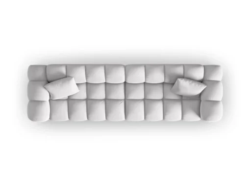 SOFA Halley 4-osobowa aksamitna, eleganckie przeszycia, zaoblone kształty, designerski styl, srebrna-4