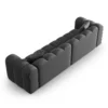 SOFA Halley 4-osobowa aksamitna, eleganckie przeszycia, zaoblone kształty, designerski styl, szara-3