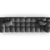 SOFA Halley 4-osobowa aksamitna, eleganckie przeszycia, zaoblone kształty, designerski styl, szara-4
