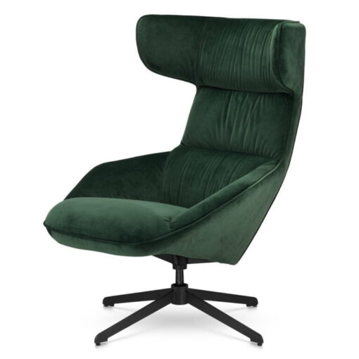 FOTEL Atero w designerskim stylu, obrotowy, nowoczesny kształt, świetnie wyprofilowany, velvet do wyboru, butelkowy, czarny