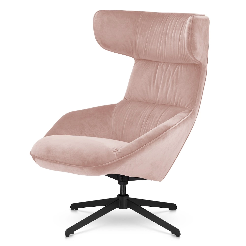 FOTEL Atero w designerskim stylu, obrotowy, nowoczesny kształt, świetnie wyprofilowany, velvet do wyboru, pudrowy róż, czarny FOTEL Atero w designerskim stylu, obrotowy, nowoczesny kształt, świetnie wyprofilowany, velvet do wyboru, pudrowy róż, czarny