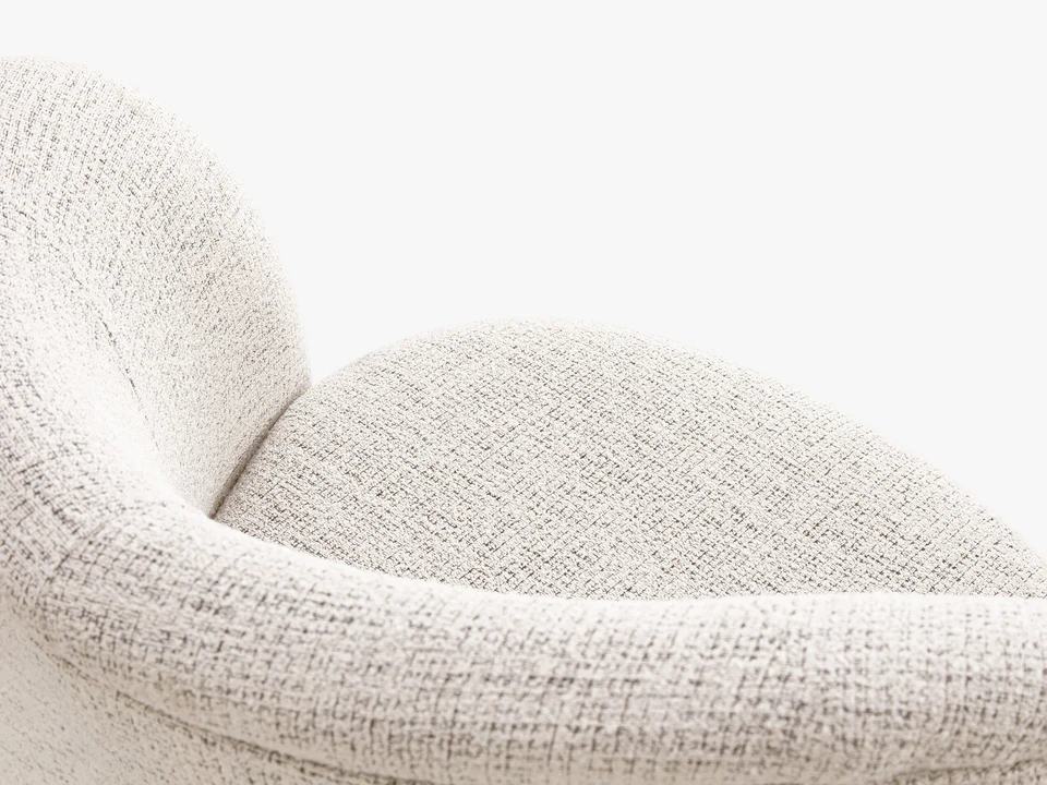 FOTEL WYPOCZYNKOWY Saamit o obłych kształtach, elegancki styl z nutą nowoczesności, jasnobeżowy, piękny