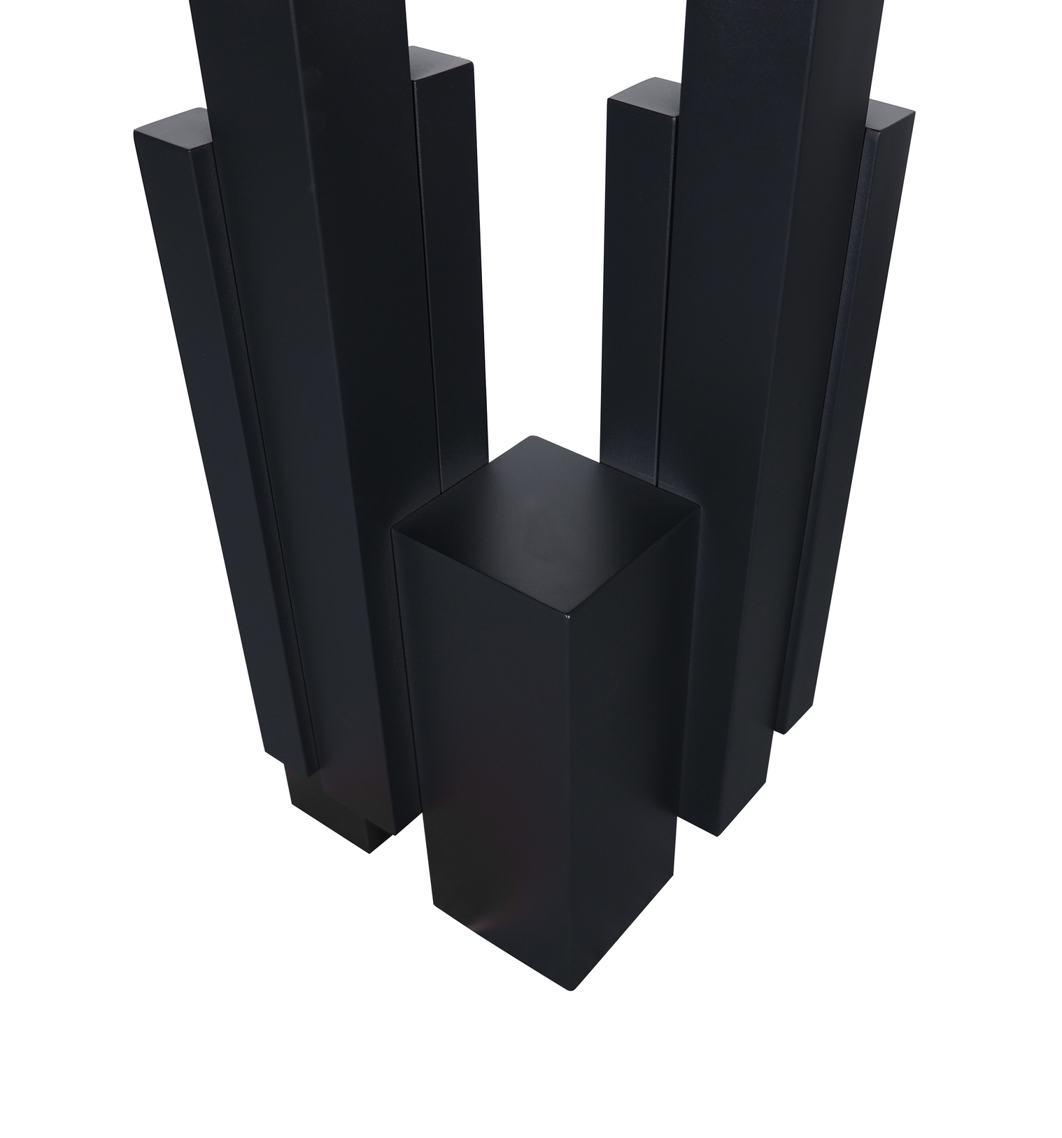 KONSOLA czarna, ze stali węglowej, noga w formie geometrycznej bryły, blat ze spieku kamiennego, nowoczesny styl 120 cm, ekskluzywna