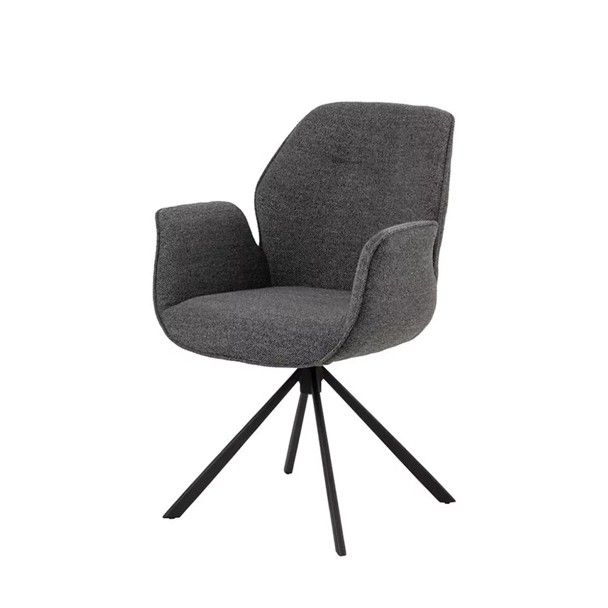 KRZESŁO Livia na czarnym czteroramiennym stelażu z mechanizmem obrotowym, różne kolory tkaniny, nowoczesny styl, antracytowe