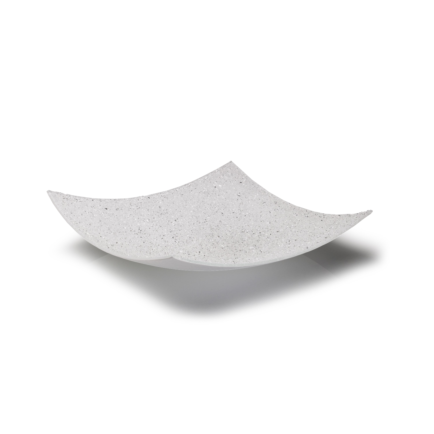 MISA Tusa White, szklana, biała z drobinkami, kwadratowa, włoskie wykonanie, nowoczesny styl