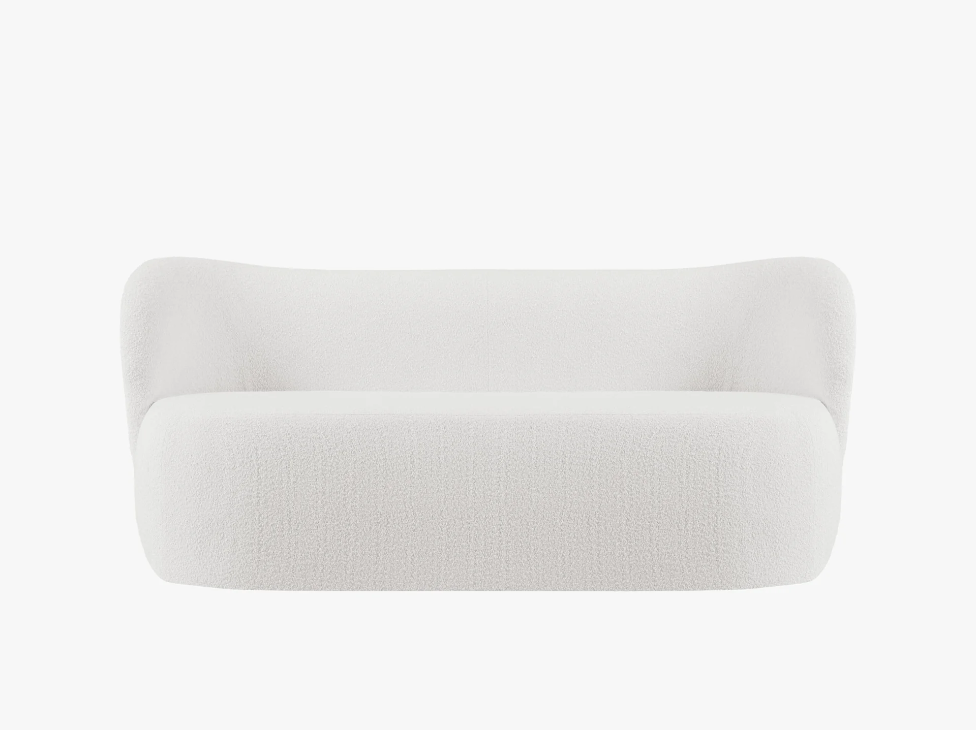 SOFA 3-osobowa Saamit o obłych kształtach, elegancki styl z nutą nowoczesności, tkanina boucle, beżowa