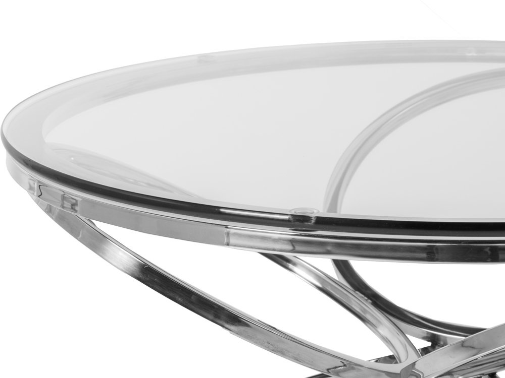 STOLIK KAWOWY okrągły, metalowa, srebrna podstawa, szklany blat, designerski styl, piękny STOLIK KAWOWY okrągły, metalowa, srebrna podstawa, szklany blat, designerski styl, piękny