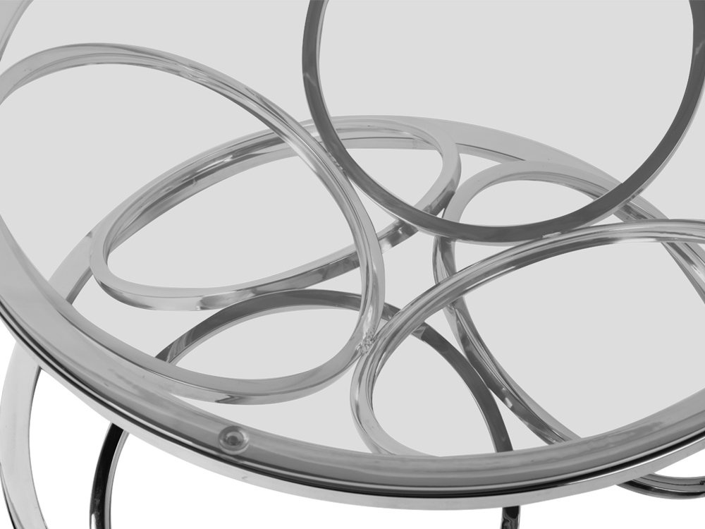 STOLIK KAWOWY okrągły, metalowa, srebrna podstawa, szklany blat, designerski styl, wyjątkowy STOLIK KAWOWY okrągły, metalowa, srebrna podstawa, szklany blat, designerski styl, wyjątkowy