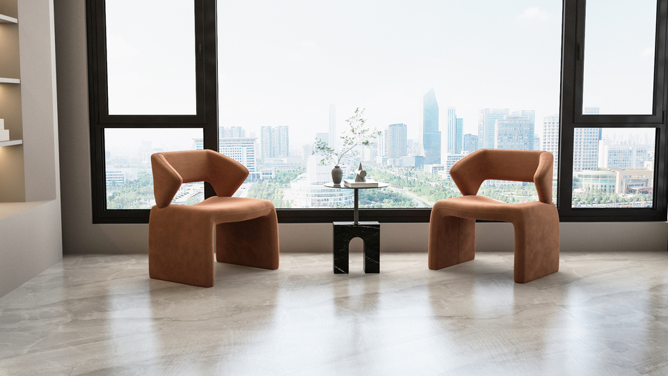 STOLIK POMOCNICZY czarny, podstawa imitująca marmur w formie łuku, metalowy blat na filarze, designerski styl, na książkę