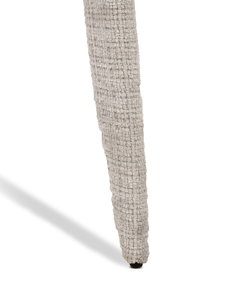 KRZESŁO Kos w beżowej tkaninie, delikatne, miękkie linie oparcia, smukłe nogi, nowoczesny styl, eleganckie KRZESŁO Kos w beżowej tkaninie, delikatne, miękkie linie oparcia, smukłe nogi, nowoczesny styl, eleganckie