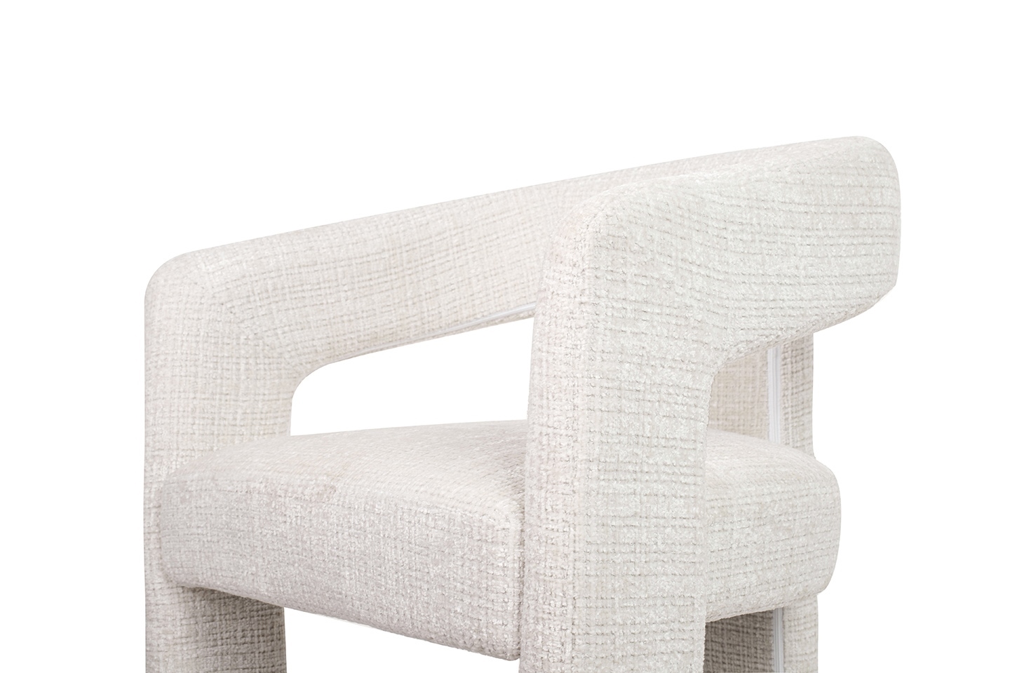 KRZESŁO Logan biała tkanina, zaokrąglone nowoczesne kształty, designerski styl, nowoczesne KRZESŁO Logan biała tkanina, zaokrąglone nowoczesne kształty, designerski styl, nowoczesne