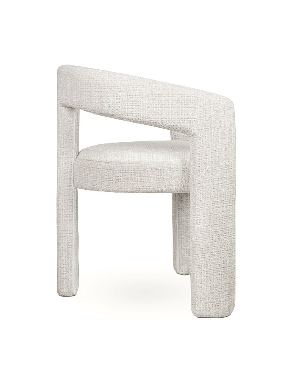 KRZESŁO Logan biała tkanina, zaokrąglone nowoczesne kształty, designerski styl, piękne KRZESŁO Logan biała tkanina, zaokrąglone nowoczesne kształty, designerski styl, piękne