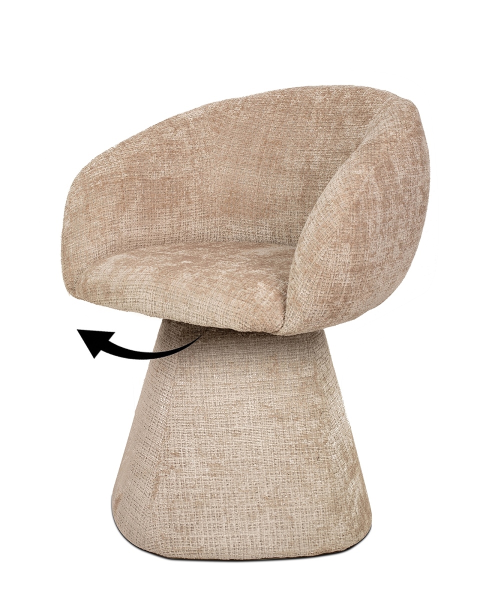 KRZESŁO Pedra beżowe, wyjątkowy design, funkcja obrotu z mechanizmem autopowrotu, deisgnerski styl, ekskluzywne KRZESŁO Pedra beżowe, wyjątkowy design, funkcja obrotu z mechanizmem autopowrotu, deisgnerski styl, ekskluzywne