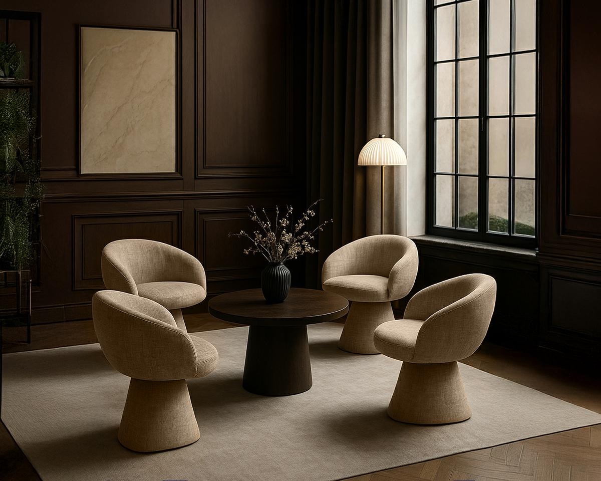 KRZESŁO Pedra beżowe, wyjątkowy design, funkcja obrotu z mechanizmem autopowrotu, deisgnerski styl, najwyższa jakość KRZESŁO Pedra beżowe, wyjątkowy design, funkcja obrotu z mechanizmem autopowrotu, deisgnerski styl, najwyższa jakość