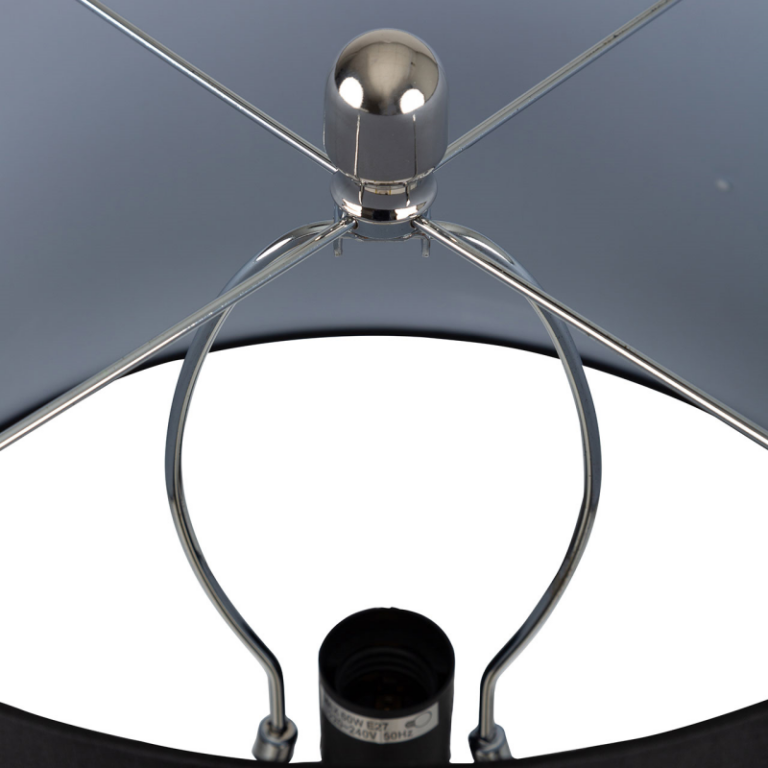 LAMPA STOŁOWA czarna, szklana podstawa, czarny abażur, nowoczesna, ekskluzywna