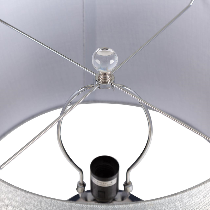 LAMPA STOŁOWA szklana, niebieska podstawa, szary abażur, nowoczesna, piękna