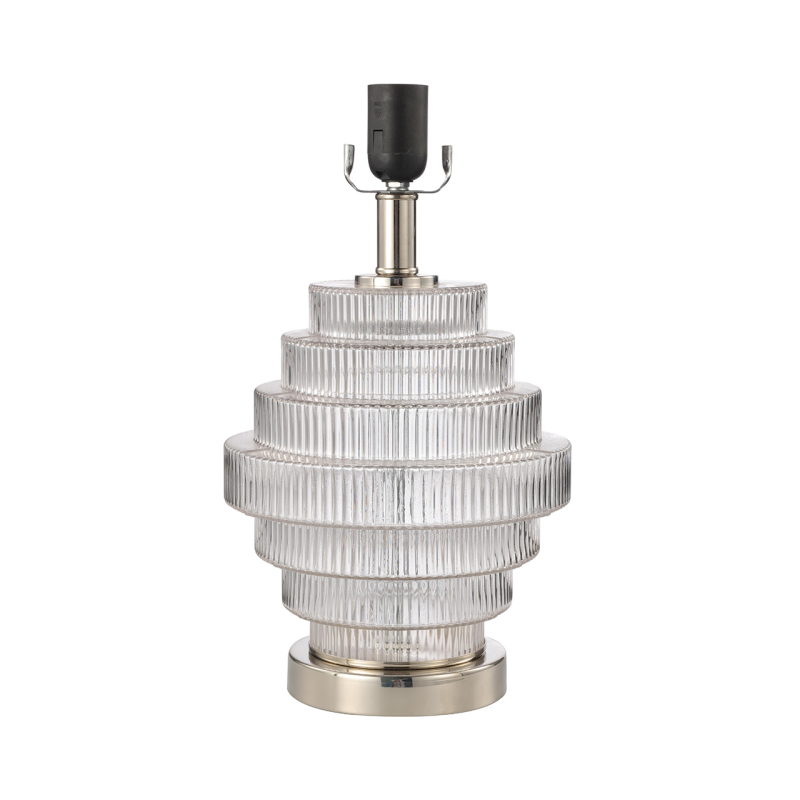 LAMPA STOŁOWA szklana podstawa, czarny abażur, srebrne elementy, klasyczny styl,ekskluzywna