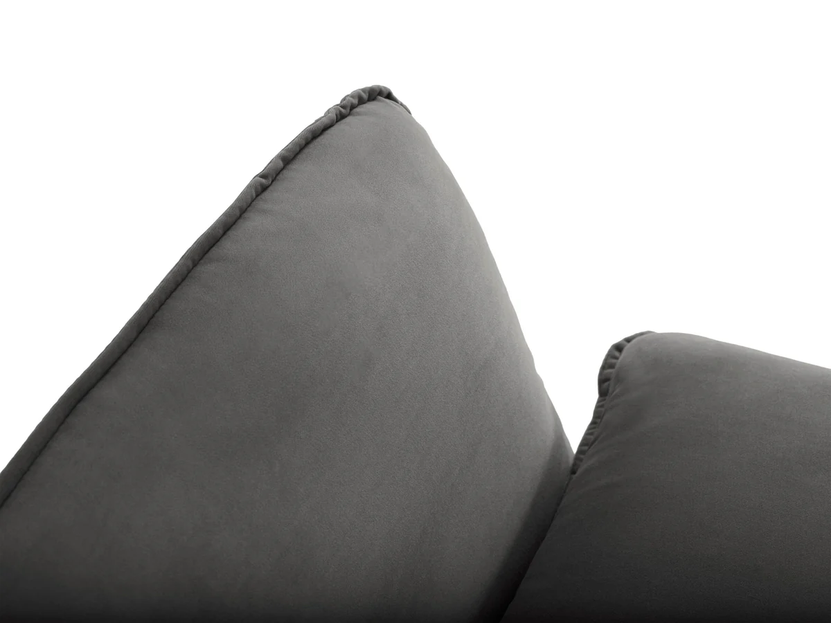 NAROŻNIK Vienna na metalowych nogach, aksamitna tkanina do wyboru, prawo lub lewostronny, nowoczesny styl, ciemnoszary, ekskluzywny NAROŻNIK Vienna na metalowych nogach, aksamitna tkanina do wyboru, prawo lub lewostronny, nowoczesny styl, ciemnoszary, ekskluzywny