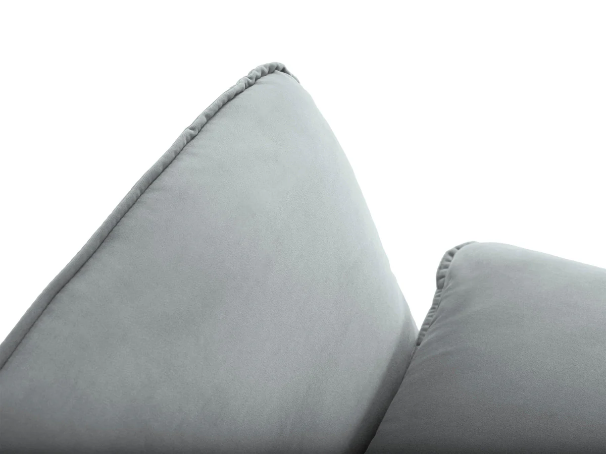 NAROŻNIK Vienna na metalowych nogach, aksamitna tkanina do wyboru, prawo lub lewostronny, nowoczesny styl, jasnoszary, premium NAROŻNIK Vienna na metalowych nogach, aksamitna tkanina do wyboru, prawo lub lewostronny, nowoczesny styl, jasnoszary, premium