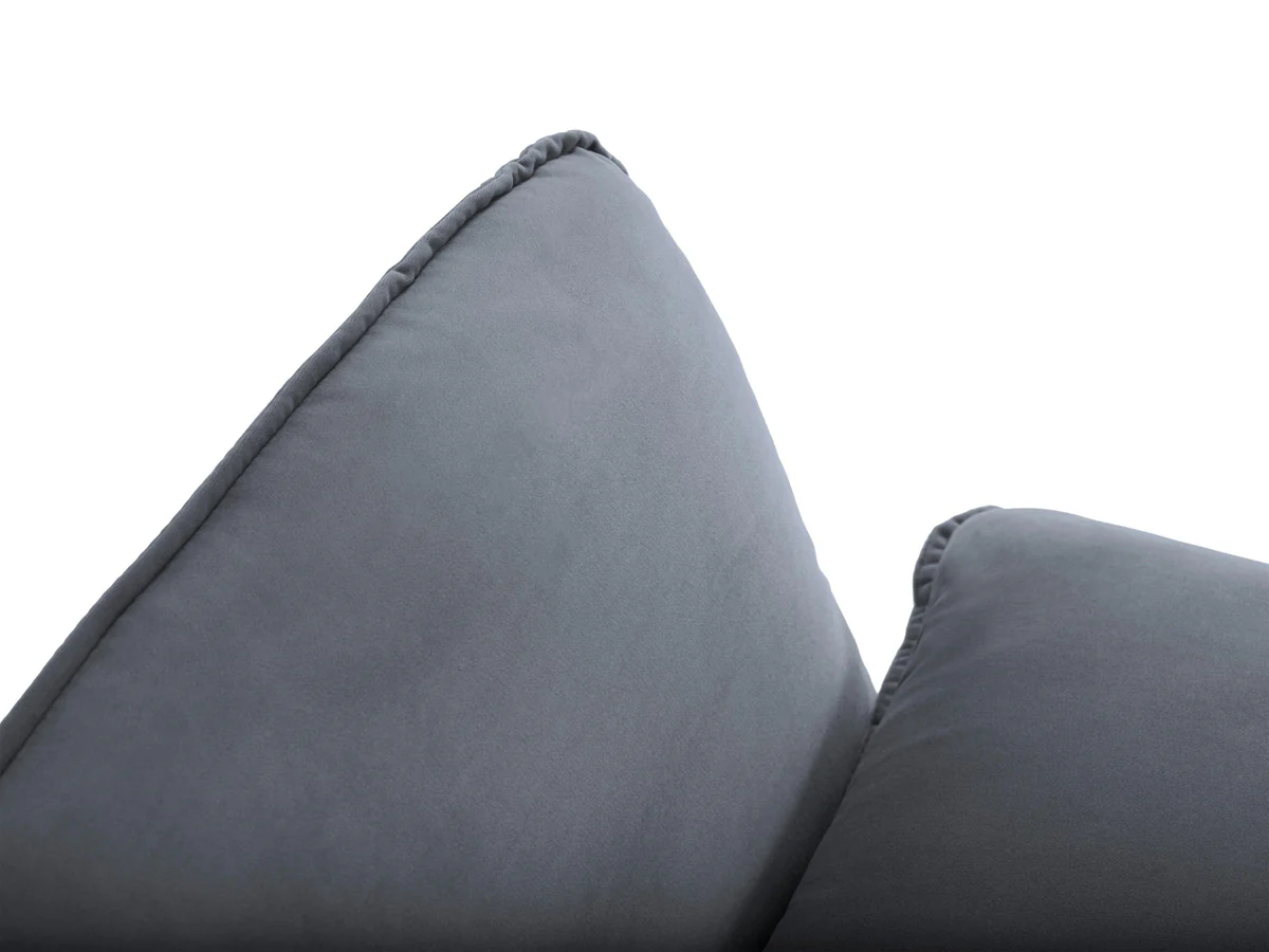 NAROŻNIK Vienna na metalowych nogach, aksamitna tkanina do wyboru, prawo lub lewostronny, nowoczesny styl, szary, premium NAROŻNIK Vienna na metalowych nogach, aksamitna tkanina do wyboru, prawo lub lewostronny, nowoczesny styl, szary, premium