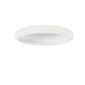 PLAFON Piatto Bianco z akrylowym, białym kloszem, biała metalowa oprawa, nowoczesny styl 60 cm