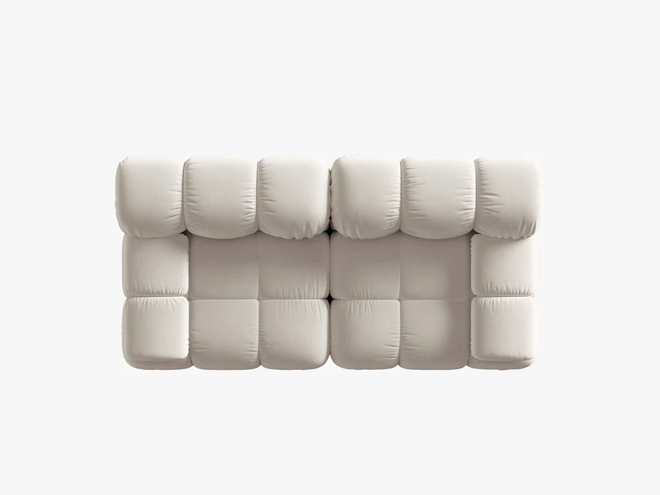 SOFA Bellis 2-osobowa, ciemno beżowy welur, zaoblone kształty, nowoczesny loftowy styl, designerska SOFA Bellis 2-osobowa, ciemno beżowy welur, zaoblone kształty, nowoczesny loftowy styl, designerska