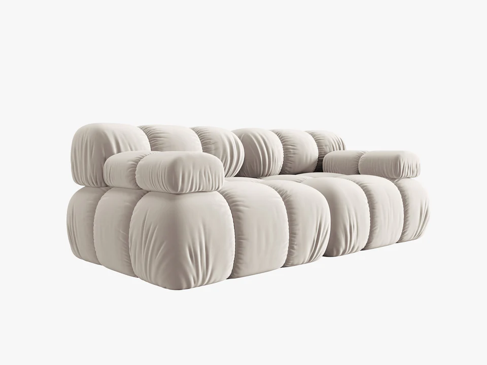 SOFA Bellis 2-osobowa, ciemno beżowy welur, zaoblone kształty, nowoczesny loftowy styl, piękna SOFA Bellis 2-osobowa, ciemno beżowy welur, zaoblone kształty, nowoczesny loftowy styl, piękna