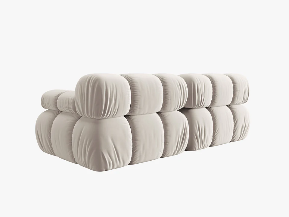 SOFA Bellis 2-osobowa, ciemno beżowy welur, zaoblone kształty, nowoczesny loftowy styl, premium SOFA Bellis 2-osobowa, ciemno beżowy welur, zaoblone kształty, nowoczesny loftowy styl, premium