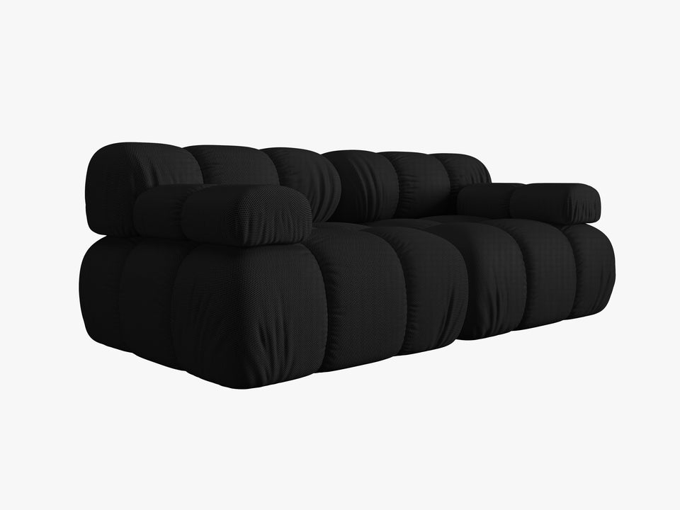 SOFA Bellis 2-osobowa, czarna, trójwymiarowa tkanina, zaoblone kształty, nowoczesny loftowy styl, piękna SOFA Bellis 2-osobowa, czarna, trójwymiarowa tkanina, zaoblone kształty, nowoczesny loftowy styl, piękna