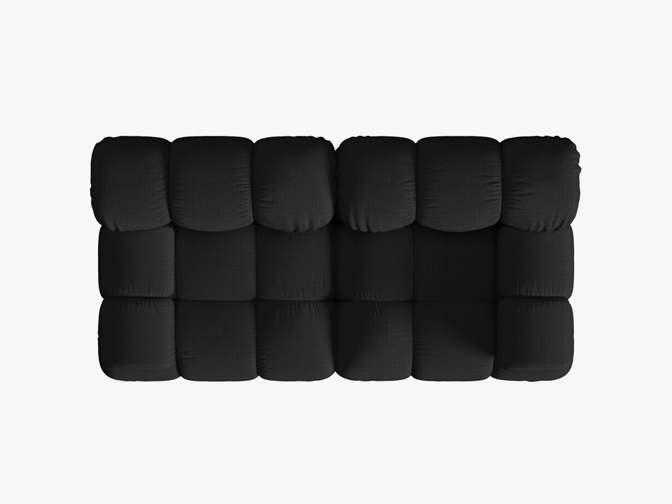 SOFA Bellis 2-osobowa, czarna, trójwymiarowa tkanina, zaoblone kształty, nowoczesny loftowy styl, wyjątkowa SOFA Bellis 2-osobowa, czarna, trójwymiarowa tkanina, zaoblone kształty, nowoczesny loftowy styl, wyjątkowa