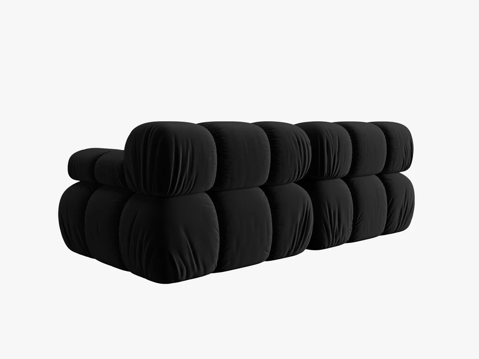 SOFA Bellis 2-osobowa, czarny welur, zaoblone kształty, nowoczesny loftowy styl, do salonu SOFA Bellis 2-osobowa, czarny welur, zaoblone kształty, nowoczesny loftowy styl, do salonu