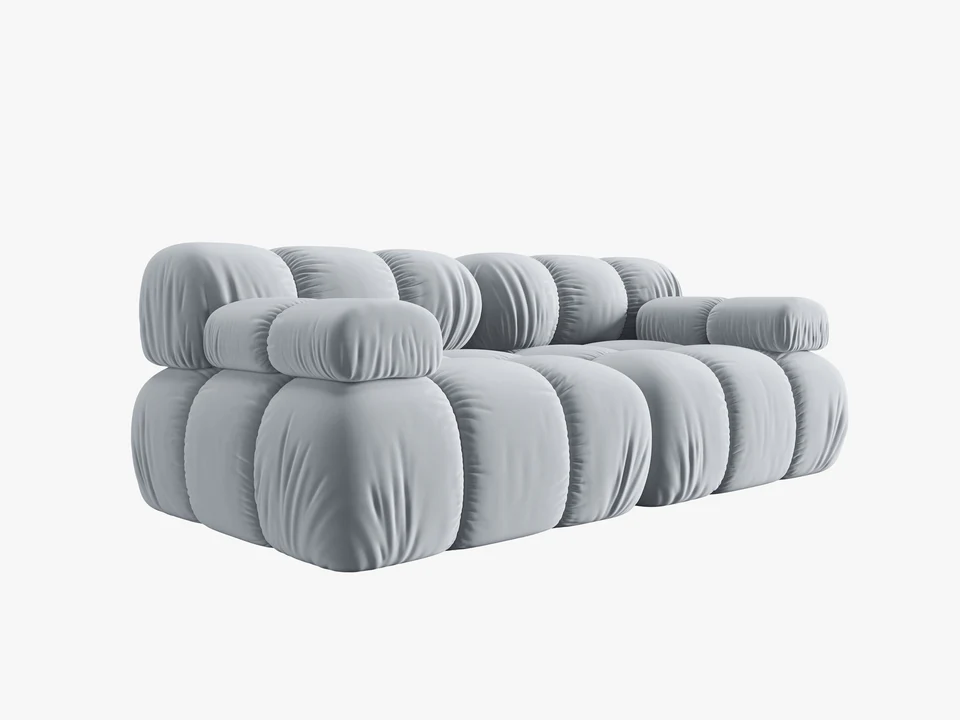 SOFA Bellis 2-osobowa, jasno niebieski welur, zaoblone kształty, nowoczesny loftowy styl, premium SOFA Bellis 2-osobowa, jasno niebieski welur, zaoblone kształty, nowoczesny loftowy styl, premium