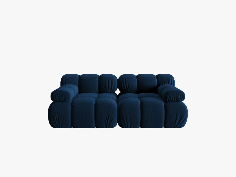 SOFA Bellis 2-osobowa, niebieski królewski welur, zaoblone kształty, nowoczesny loftowy styl SOFA Bellis 2-osobowa, niebieski królewski welur, zaoblone kształty, nowoczesny loftowy styl