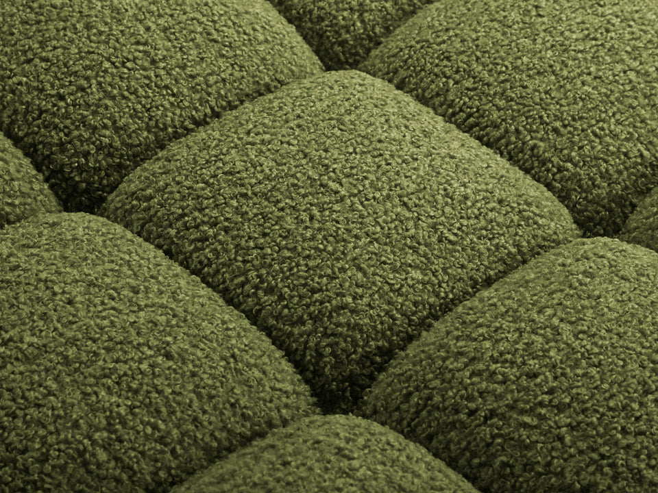 SOFA Bellis 2-osobowa, obicie z bukli (kolor do wyboru), zaoblone kształty, nowoczesny loftowy styl, zielony, designerska SOFA Bellis 2-osobowa, obicie z bukli (kolor do wyboru), zaoblone kształty, nowoczesny loftowy styl, zielony, designerska