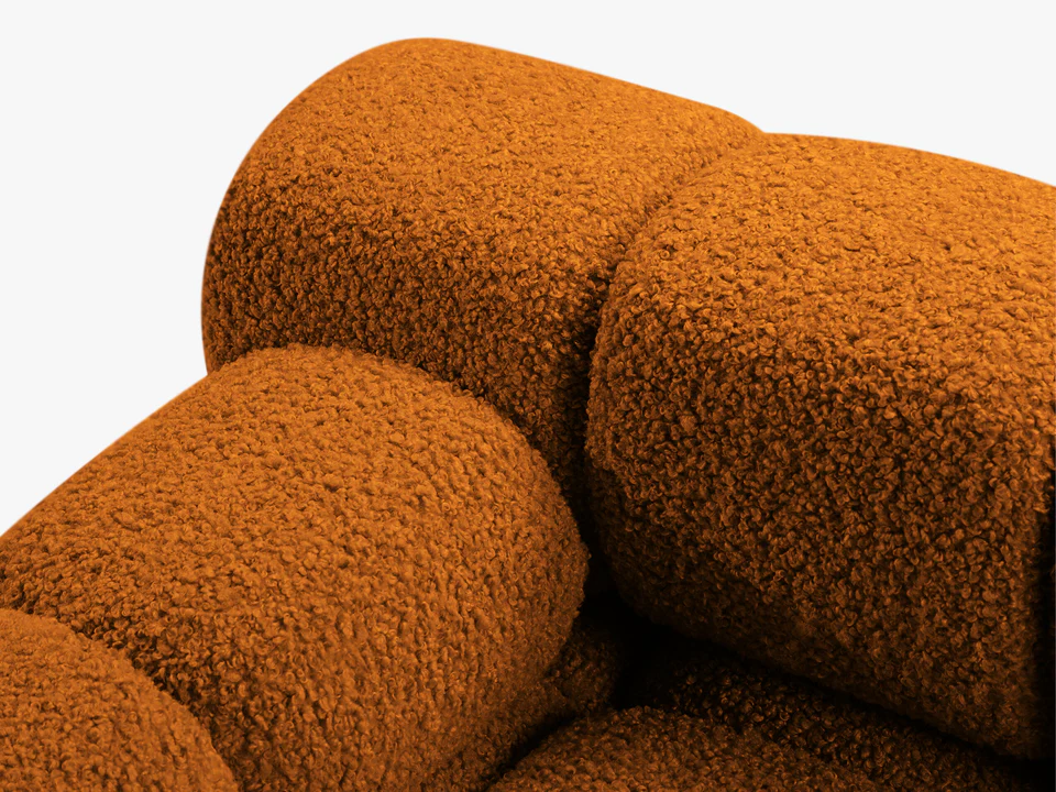 SOFA Bellis 2-osobowa, obicie z welwetu (kolor do wyboru), zaoblone kształty, nowoczesny loftowy styl, ceglany, designerska SOFA Bellis 2-osobowa, obicie z welwetu (kolor do wyboru), zaoblone kształty, nowoczesny loftowy styl, ceglany, designerska