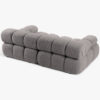 SOFA Bellis 2-osobowa, obicie z welwetu (kolor do wyboru), zaoblone kształty, nowoczesny loftowy styl, jasny szary, designerska