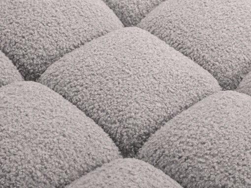 SOFA Bellis 2-osobowa, obicie z welwetu (kolor do wyboru), zaoblone kształty, nowoczesny loftowy styl, jasny szary, premium