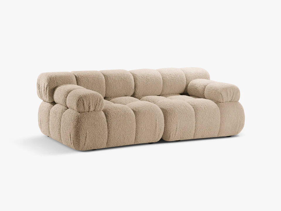 SOFA Bellis 2-osobowa, obicie z welwetu (kolor do wyboru), zaoblone kształty, nowoczesny loftowy styl, piaskowy, piękny SOFA Bellis 2-osobowa, obicie z welwetu (kolor do wyboru), zaoblone kształty, nowoczesny loftowy styl, piaskowy, piękny
