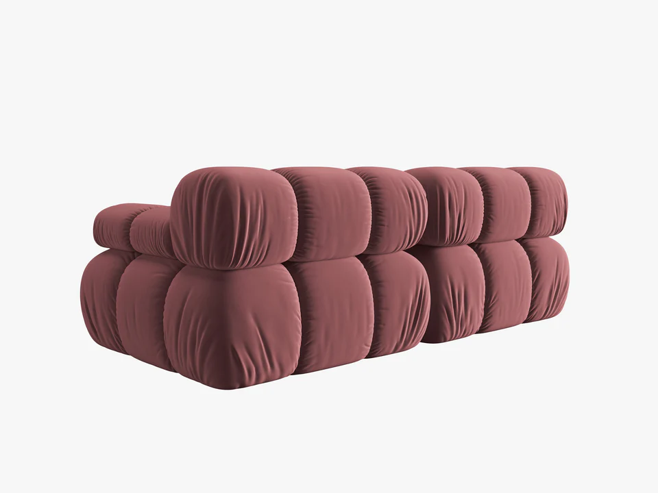 SOFA Bellis 2-osobowa, różowy welwet, zaoblone kształty, nowoczesny loftowy styl, luksusowa SOFA Bellis 2-osobowa, różowy welwet, zaoblone kształty, nowoczesny loftowy styl, luksusowa