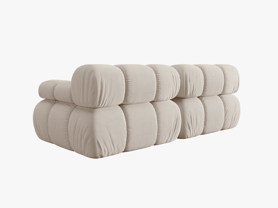 SOFA Bellis 2-osobowa, trójwymiarowa tkanina w jasno beżowym kolorze, zaoblone kształty, nowoczesny loftowy styl, wyjątkowa SOFA Bellis 2-osobowa, trójwymiarowa tkanina w jasno beżowym kolorze, zaoblone kształty, nowoczesny loftowy styl, wyjątkowa