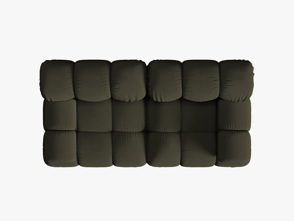 SOFA Bellis 2-osobowa, trójwymiarowa tkanina w kolorze amazońskiej zieleni, zaoblone kształty, nowoczesny loftowy styl, wyjątkowa SOFA Bellis 2-osobowa, trójwymiarowa tkanina w kolorze amazońskiej zieleni, zaoblone kształty, nowoczesny loftowy styl, wyjątkowa