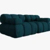 SOFA Bellis 2-osobowa, trójwymiarowa tkanina w morskim wydaniu, zaoblone kształty, nowoczesny loftowy styl, piękna
