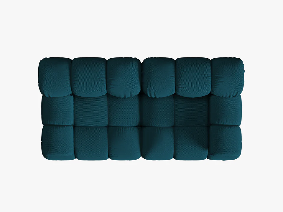 SOFA Bellis 2-osobowa, trójwymiarowa tkanina w morskim wydaniu, zaoblone kształty, nowoczesny loftowy styl, wyjątkowa SOFA Bellis 2-osobowa, trójwymiarowa tkanina w morskim wydaniu, zaoblone kształty, nowoczesny loftowy styl, wyjątkowa