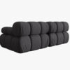 SOFA Bellis 2-osobowa, trójwymiarowa tkanina w odcieniu espresso, zaoblone kształty, nowoczesny loftowy styl, ekskluzywna