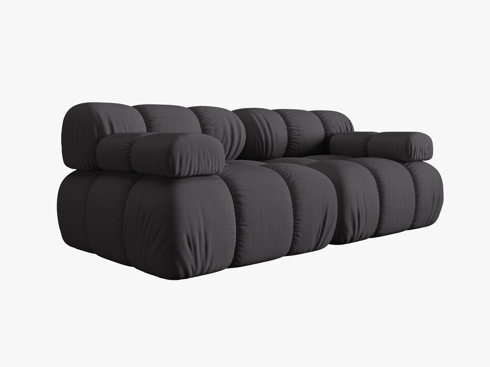 SOFA Bellis 2-osobowa, trójwymiarowa tkanina w odcieniu espresso, zaoblone kształty, nowoczesny loftowy styl, piękna SOFA Bellis 2-osobowa, trójwymiarowa tkanina w odcieniu espresso, zaoblone kształty, nowoczesny loftowy styl, piękna