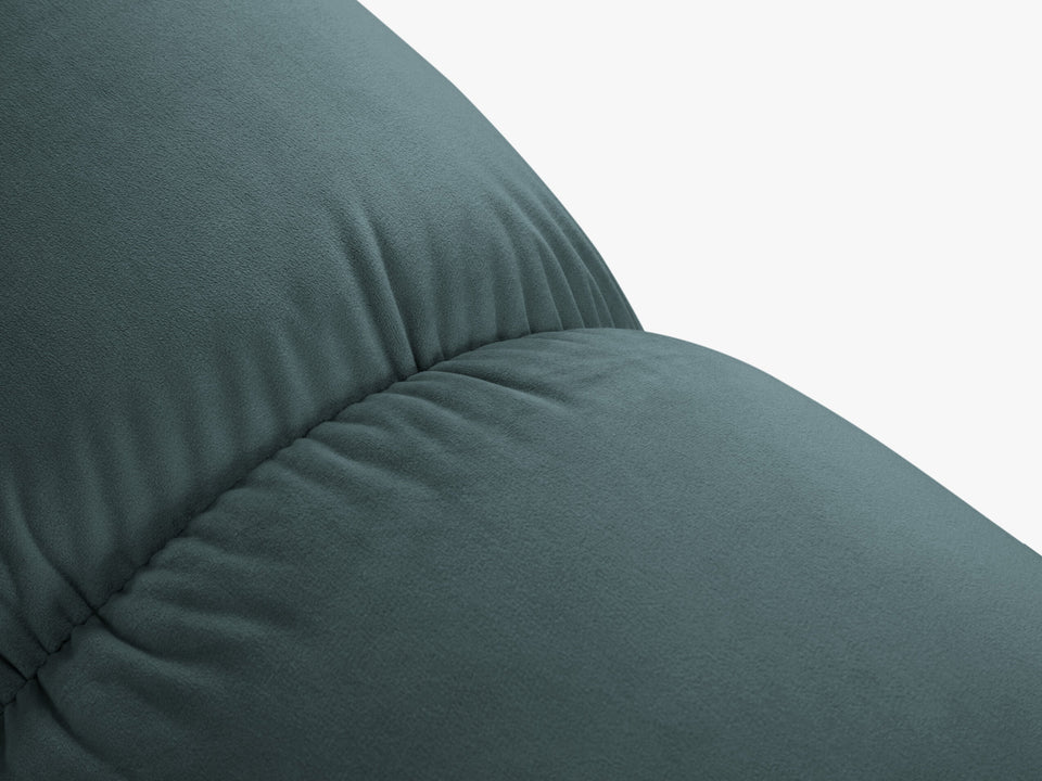 SOFA Bellis 2-osobowa, turkusowy welur, zaoblone kształty, nowoczesny loftowy styl, designerski SOFA Bellis 2-osobowa, turkusowy welur, zaoblone kształty, nowoczesny loftowy styl, designerski