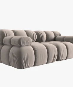 SOFA Bellis 2-osobowa, welur w kolorze cappuccino, zaoblone kształty, nowoczesny loftowy styl, piękna